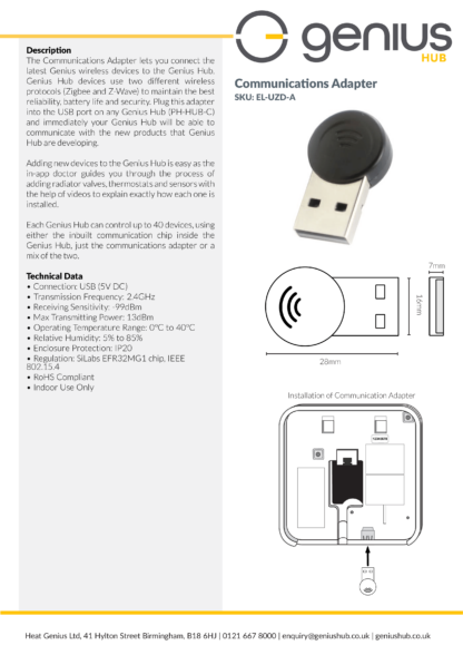 Communications Adapter - Specification